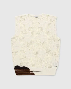 Meddo Knit Sweater Vest Ecru