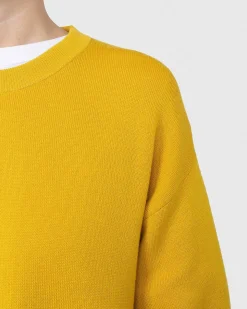 Merinould Sweater Med Rund Hals, Gul