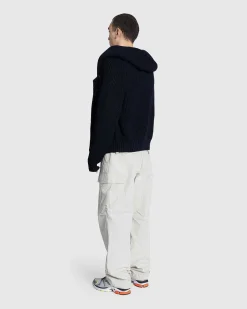 Michel Overdreven Rib Okologisk Bomuld Haette Cardigan Midnight Blue