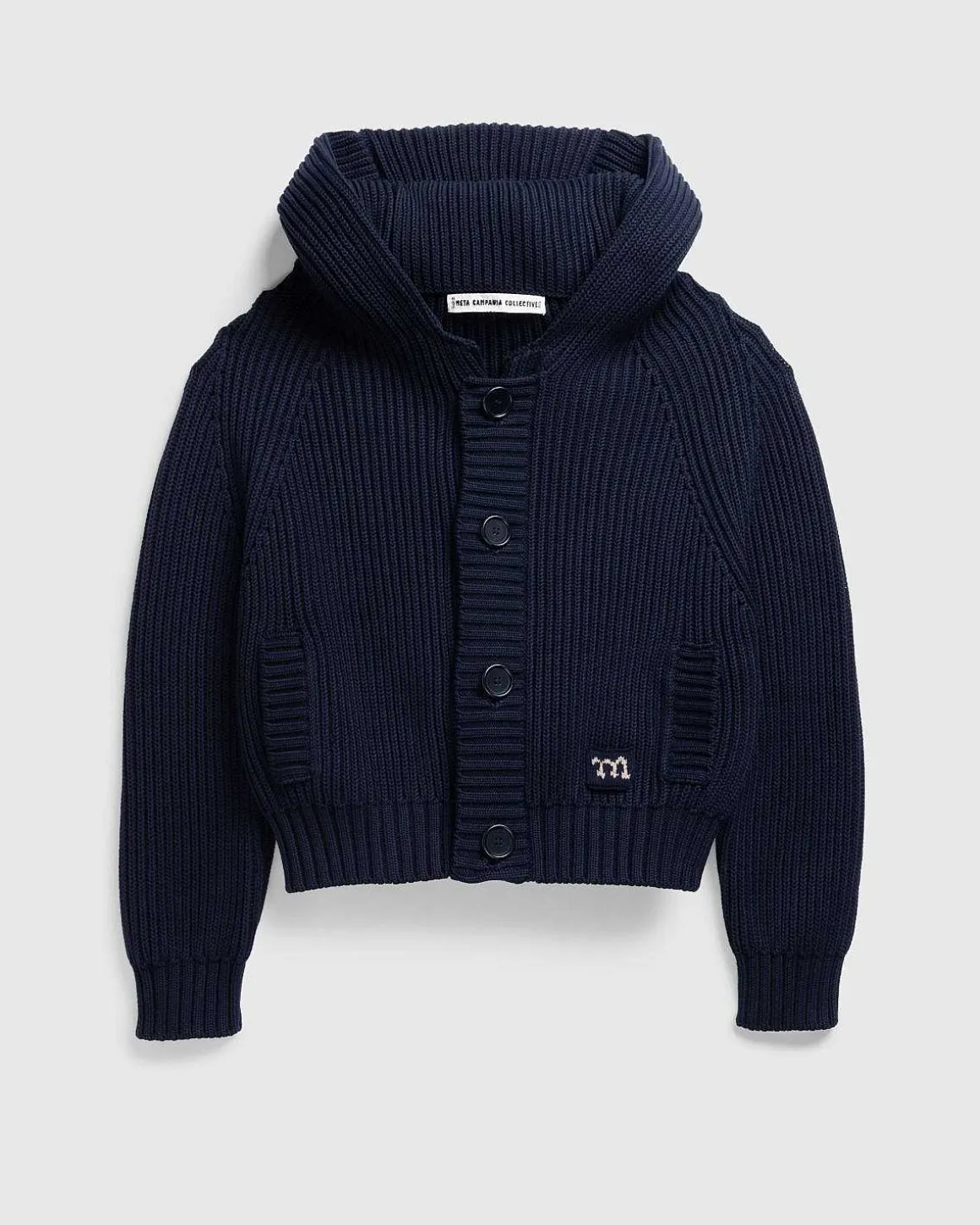 Michel Overdreven Rib Okologisk Bomuld Haette Cardigan Midnight Blue