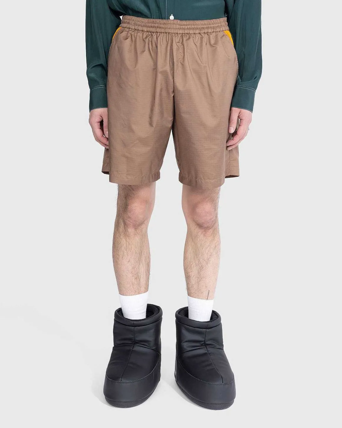 Mix Panel Nylon Shorts Brun/Morkegron