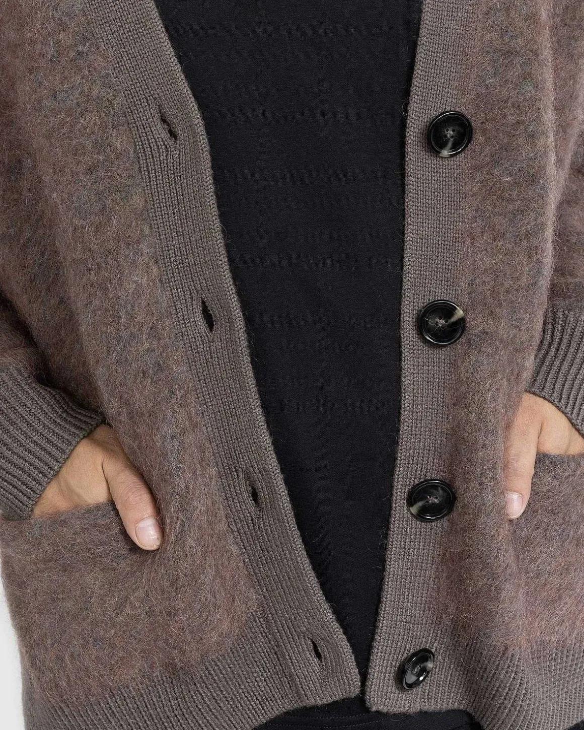 Mohair Cardigan Brun