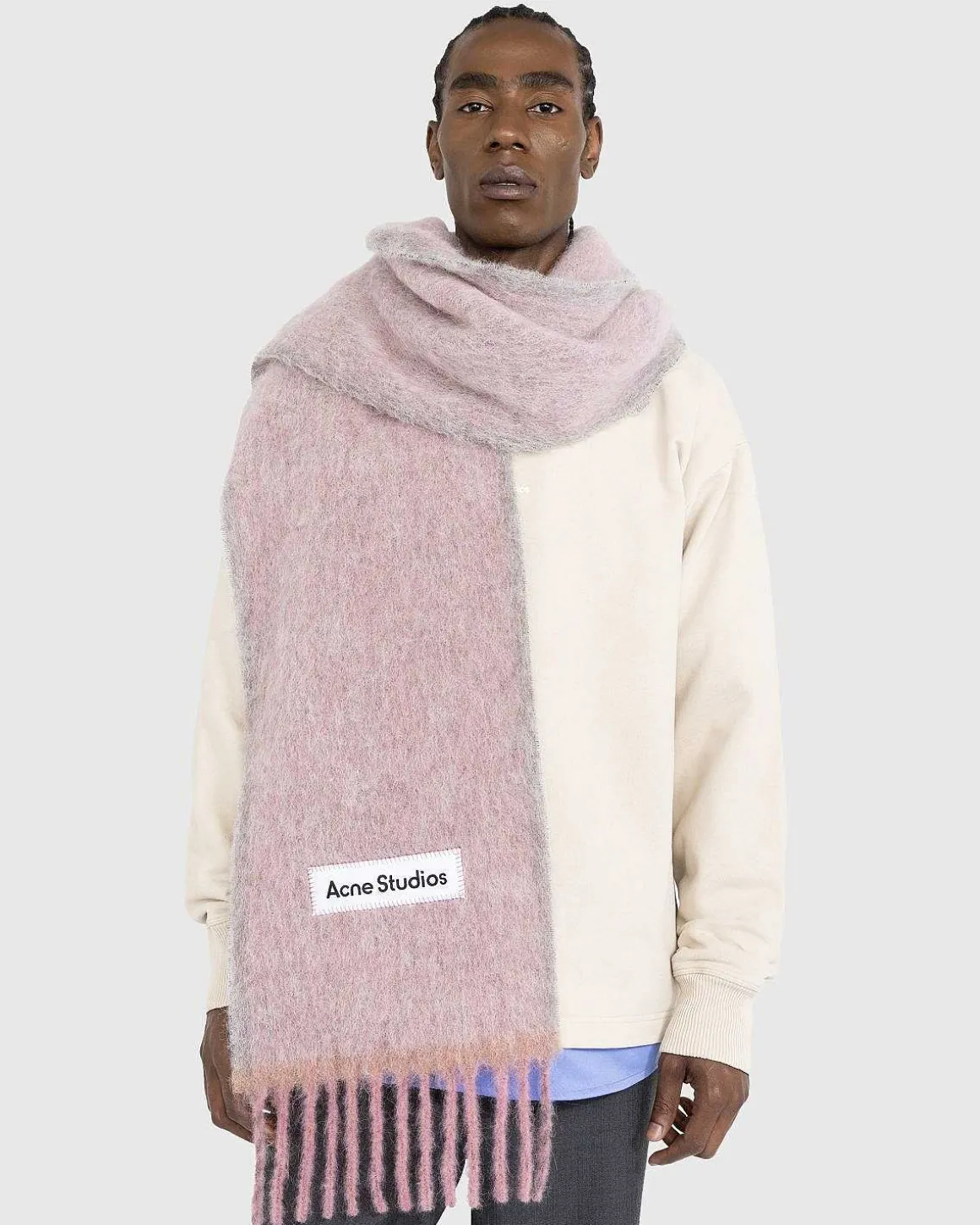 Mohair Uld Frynse Torklaede Lavendel