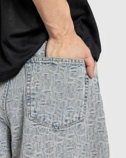 Monogram Denim Shorts Bla/Beige