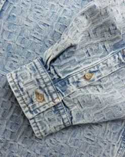Monogram Denim Skjorte Bla/Beige