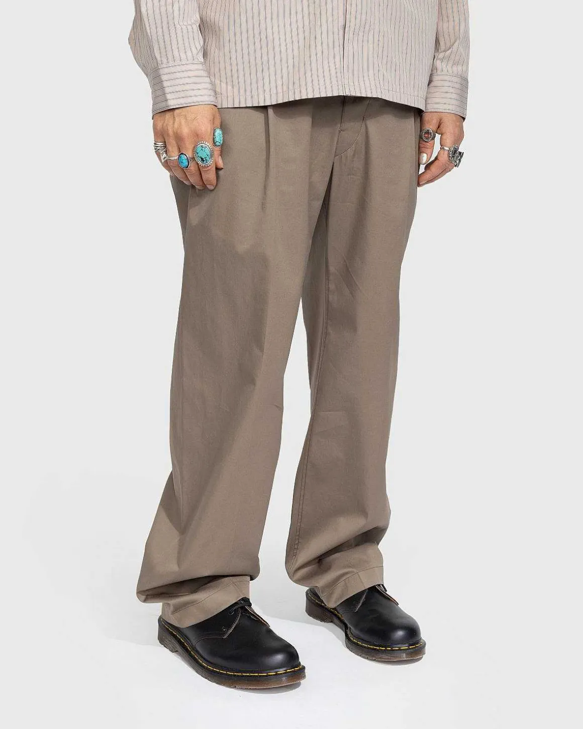 Nem Plisserede Bukser Beige