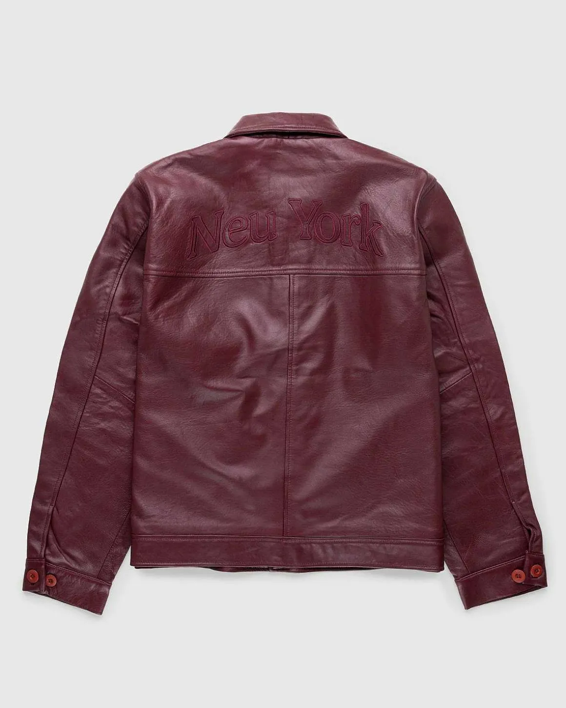 Neu York Laederjakke Burgundy
