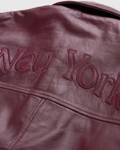 Neu York Laederjakke Burgundy