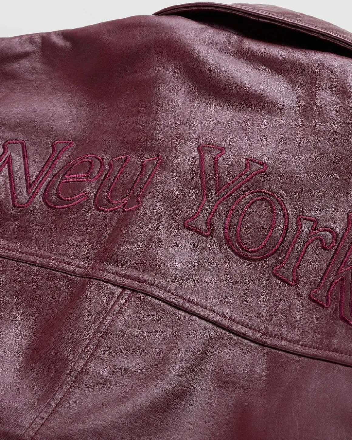 Neu York Laederjakke Burgundy