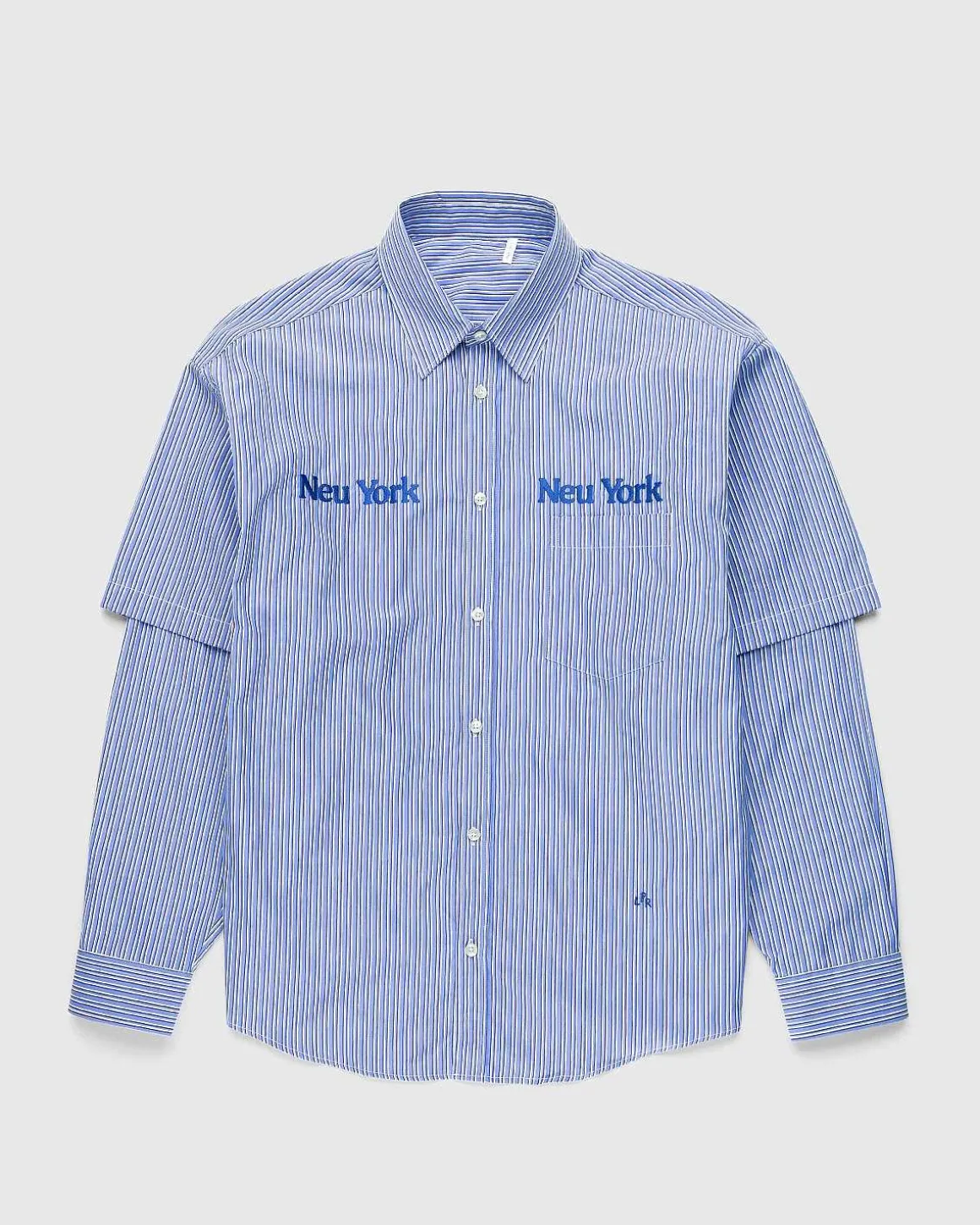 Neu York Neu York Dobbeltaermet Skjorte Bla