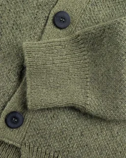 No Problemo Borstet Mohair Cardigan Sort/Oliven