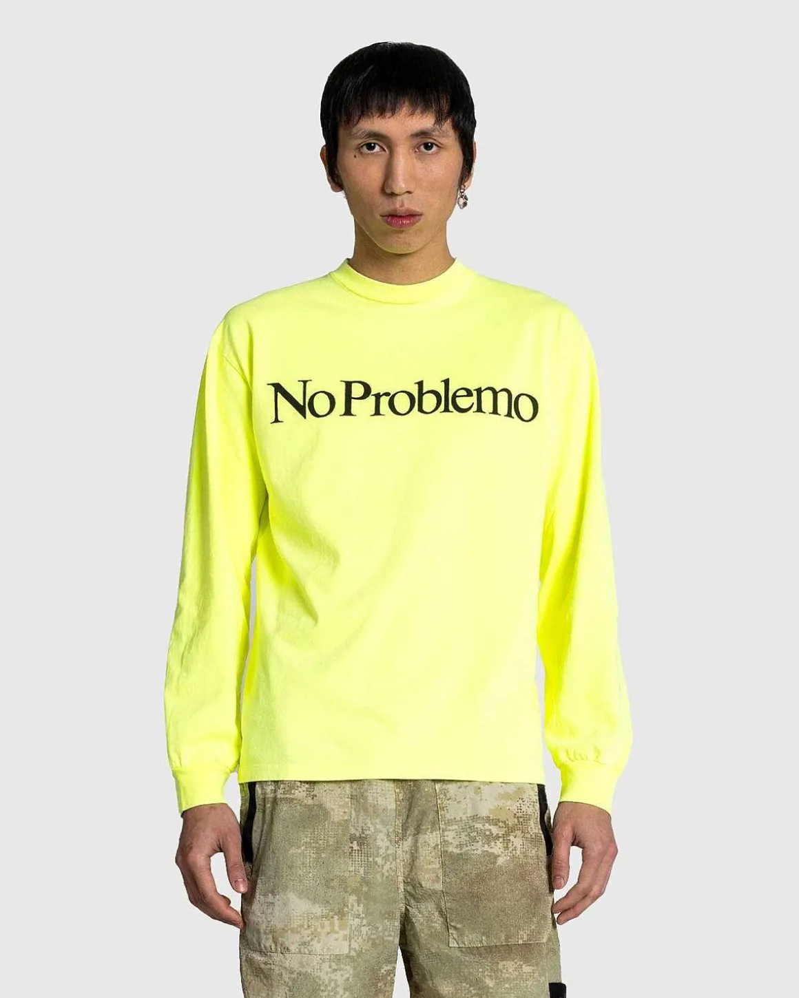 No Problemo Ls Tee Fluoro Gul