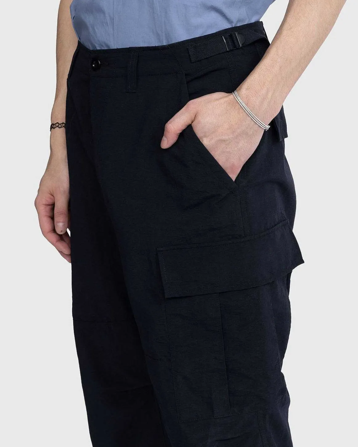 Nylon Cargo Bukser Sort
