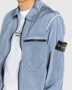 Nylon Metal Overshirt Himmelbla