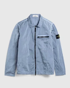 Nylon Metal Overshirt Himmelbla