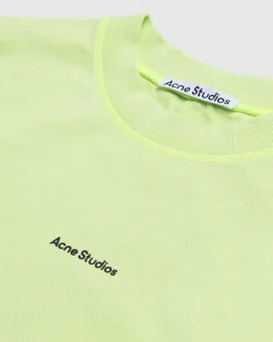 Okologisk Bomuld Logo Langaermet T-Shirt Fluo Gron