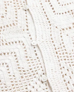 Overdye Haeklet Skjorte Creme