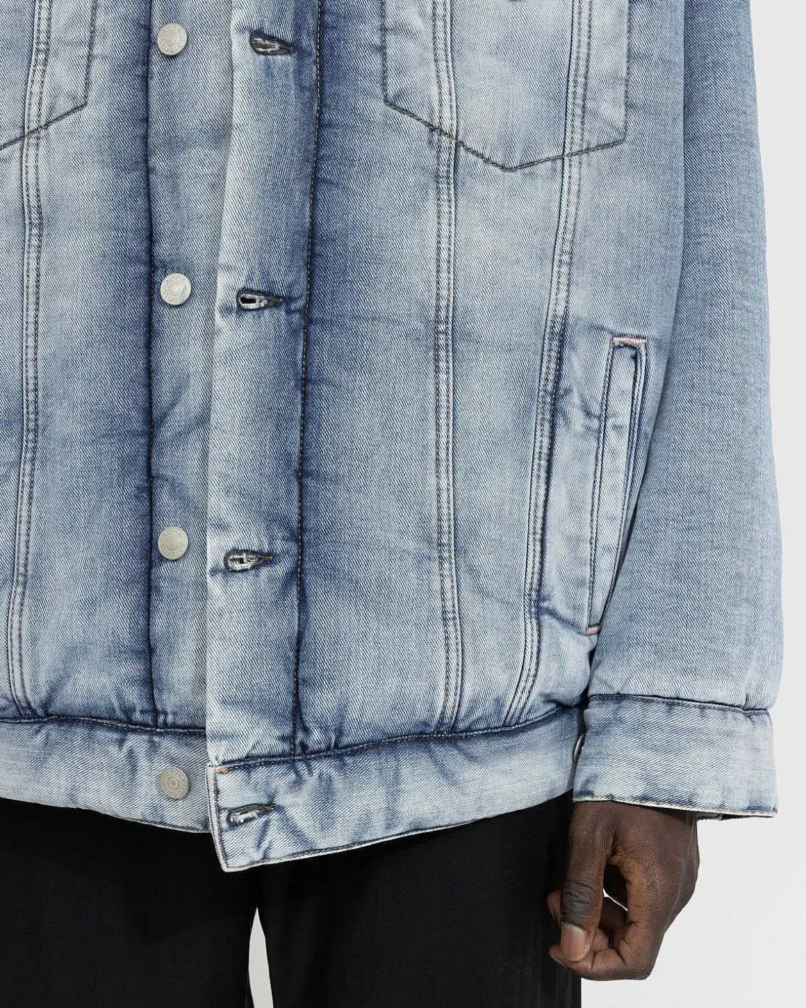 Oversized Fit Denimjakke Lysebla