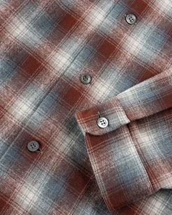 Oversized Ternet Uld Button-Down Skjorte Multi