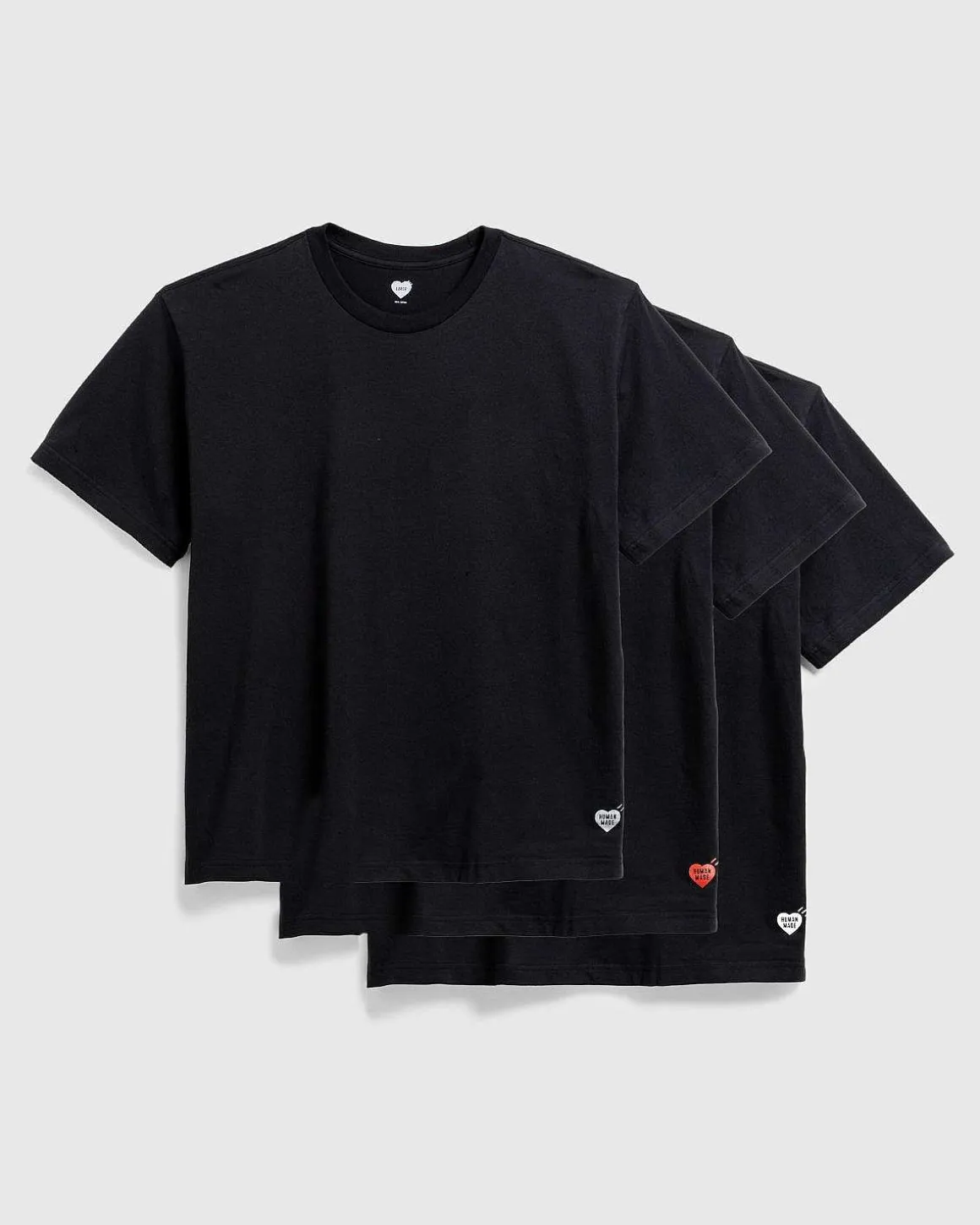 3 Pack T-Shirt Saet Sort