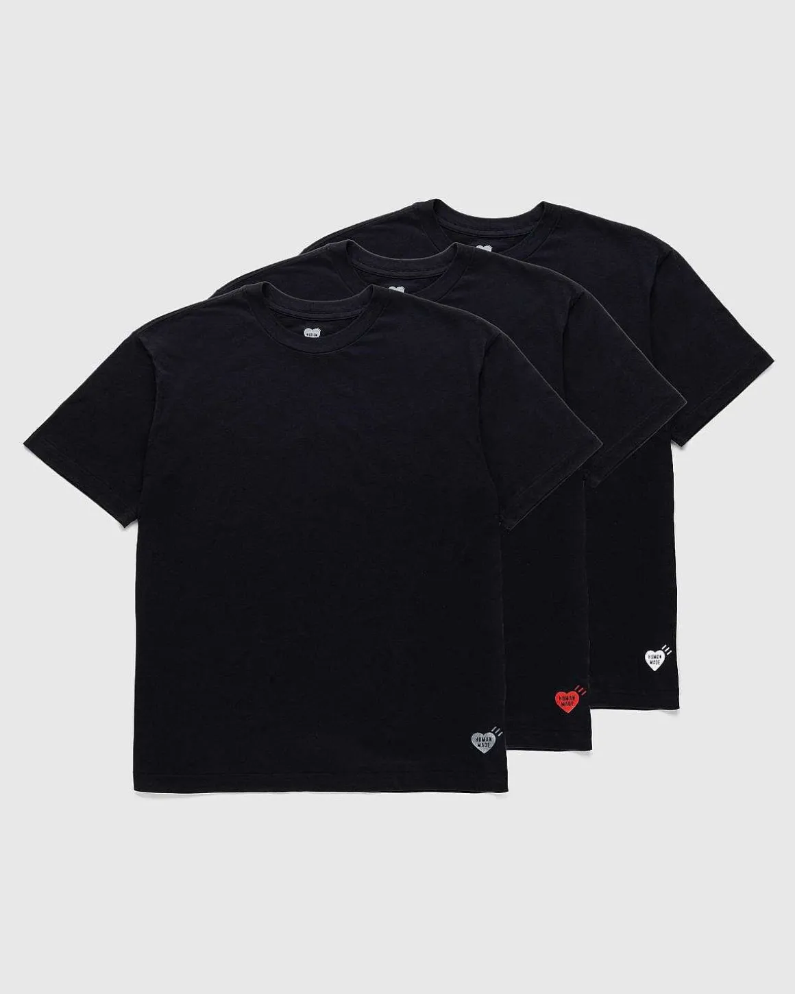 3 Pack T-Shirt Saet Sort