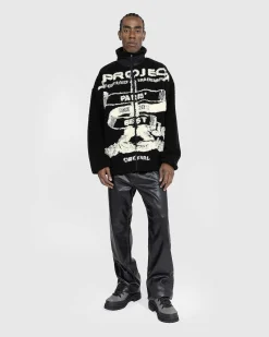 Paris' Bedste Jacquard Fleecejakke Sort/Off White