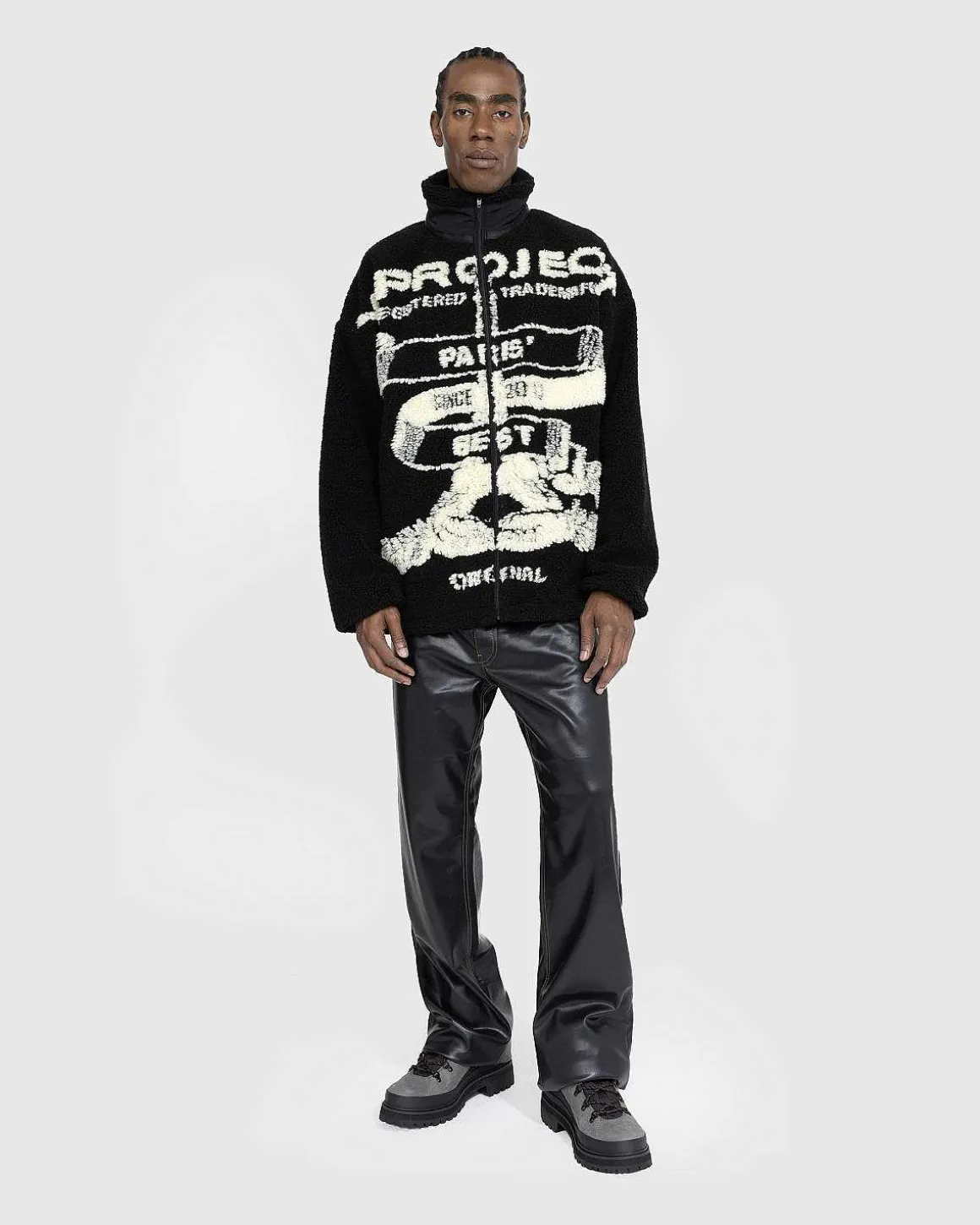 Paris' Bedste Jacquard Fleecejakke Sort/Off White