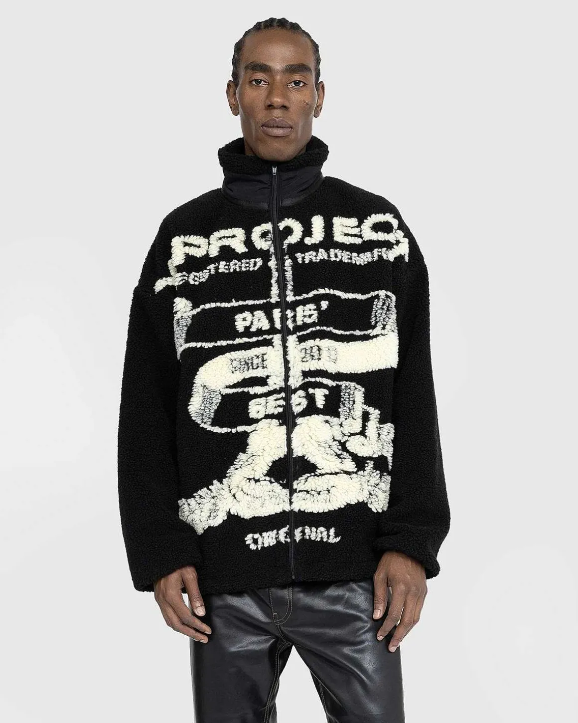 Paris' Bedste Jacquard Fleecejakke Sort/Off White
