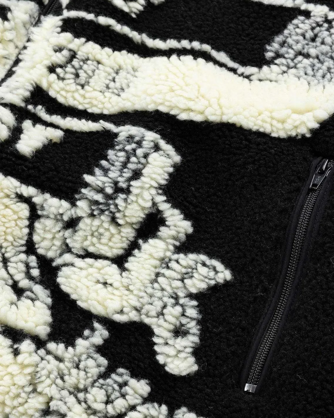 Paris' Bedste Jacquard Fleecejakke Sort/Off White