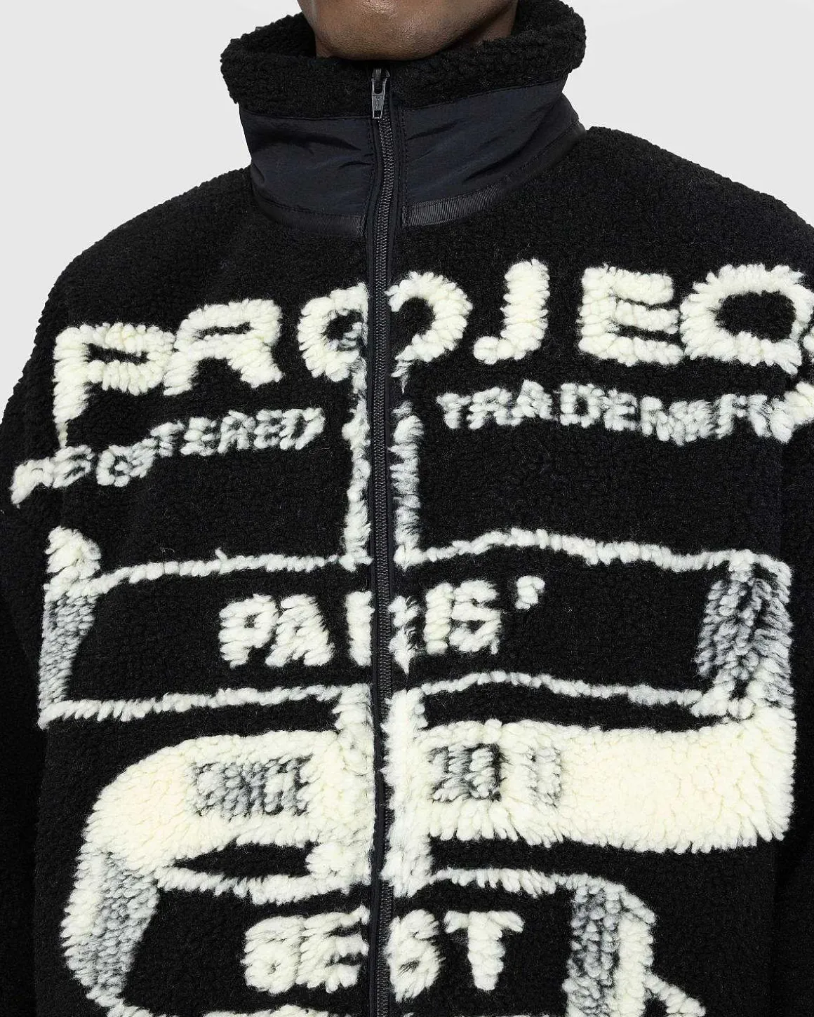 Paris' Bedste Jacquard Fleecejakke Sort/Off White