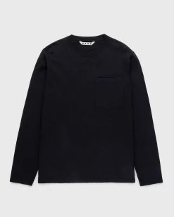Pigmentfarvet Boxy Langaermet Jersey Sort
