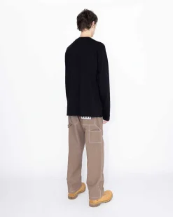 Pigmentfarvet Boxy Langaermet Jersey Sort