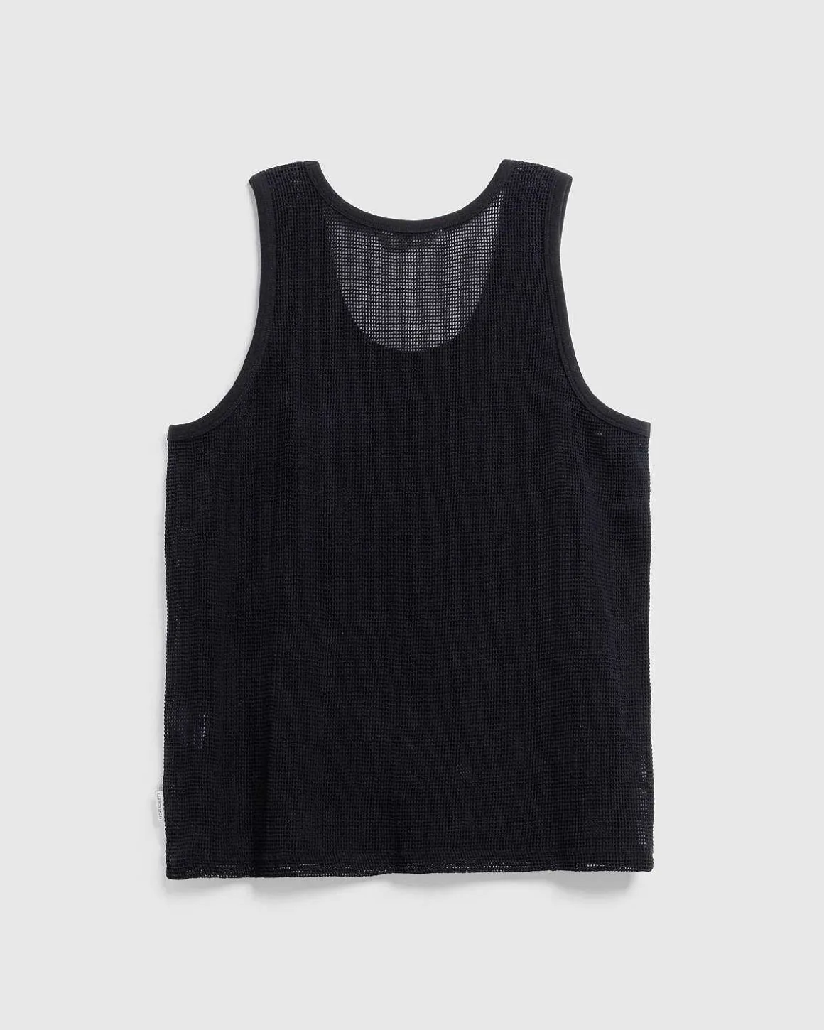 Pigmentfarvet Mesh Tanktop Sort