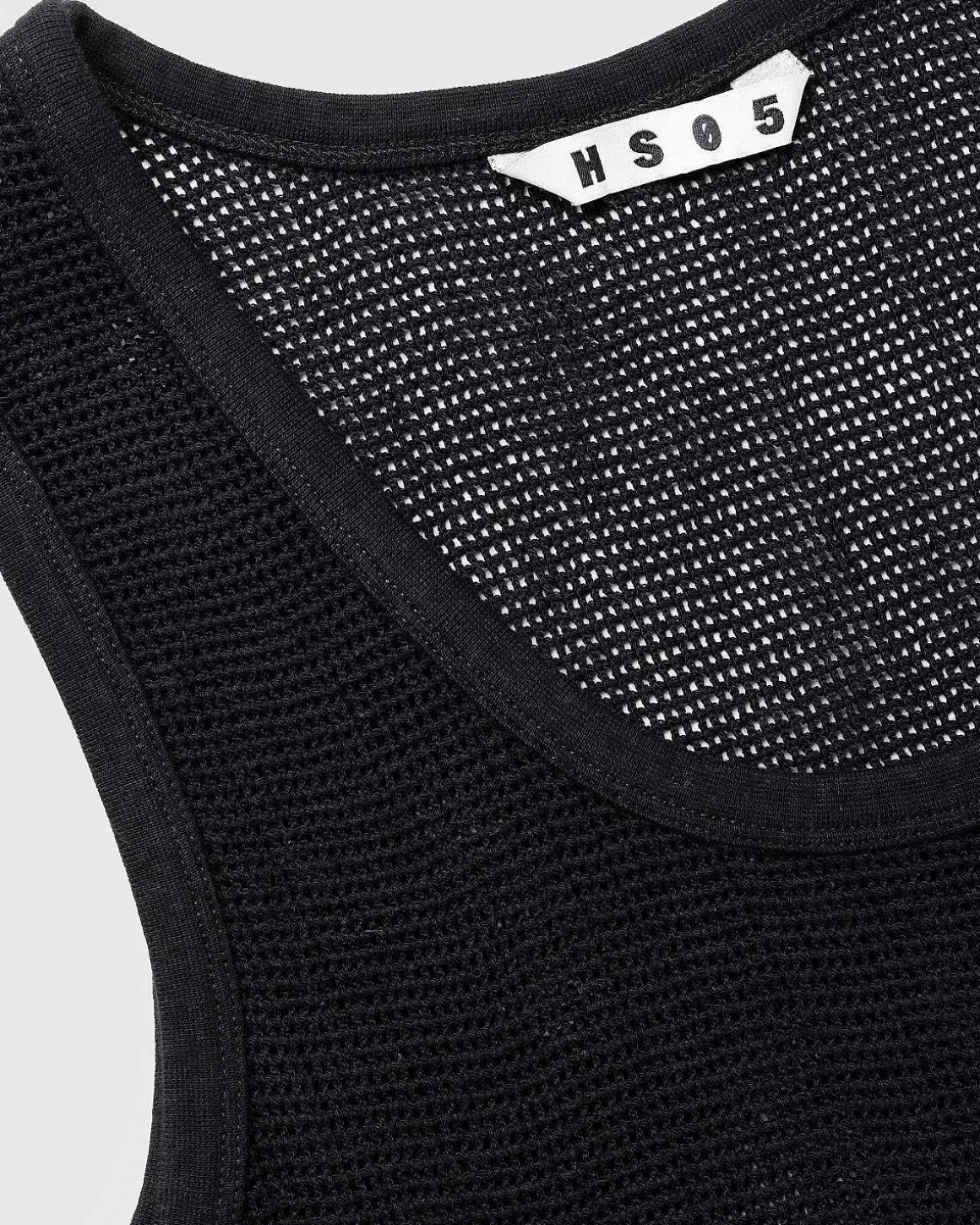 Pigmentfarvet Mesh Tanktop Sort
