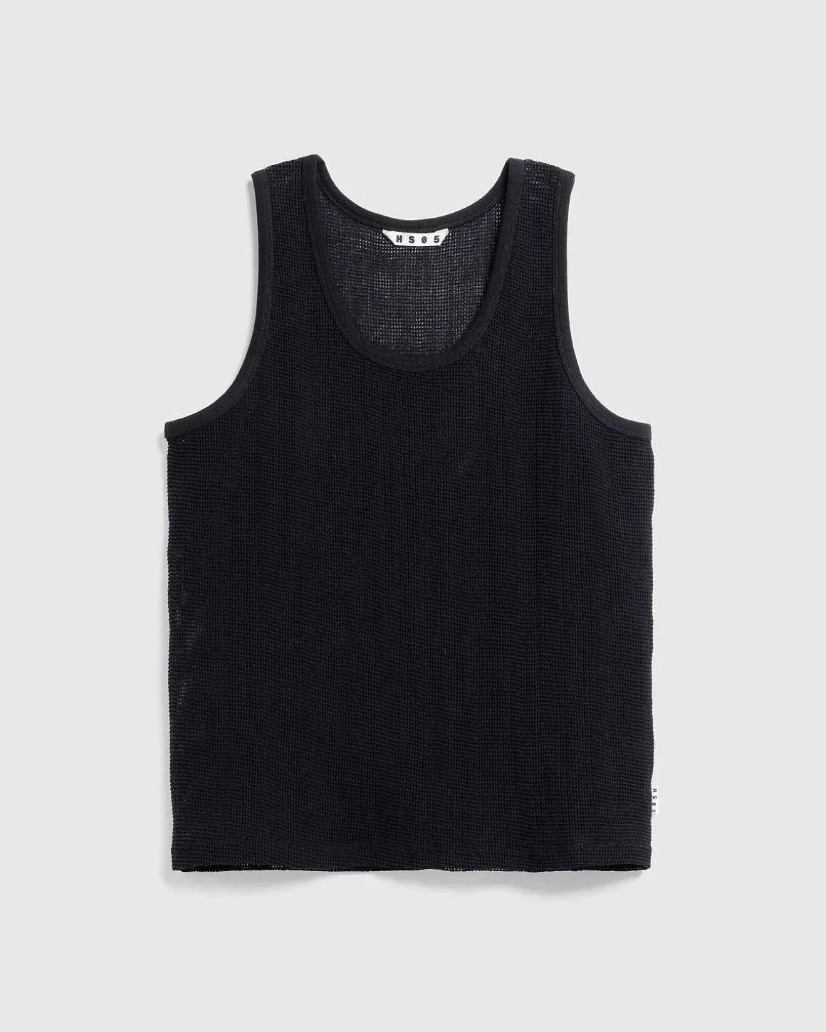Pigmentfarvet Mesh Tanktop Sort