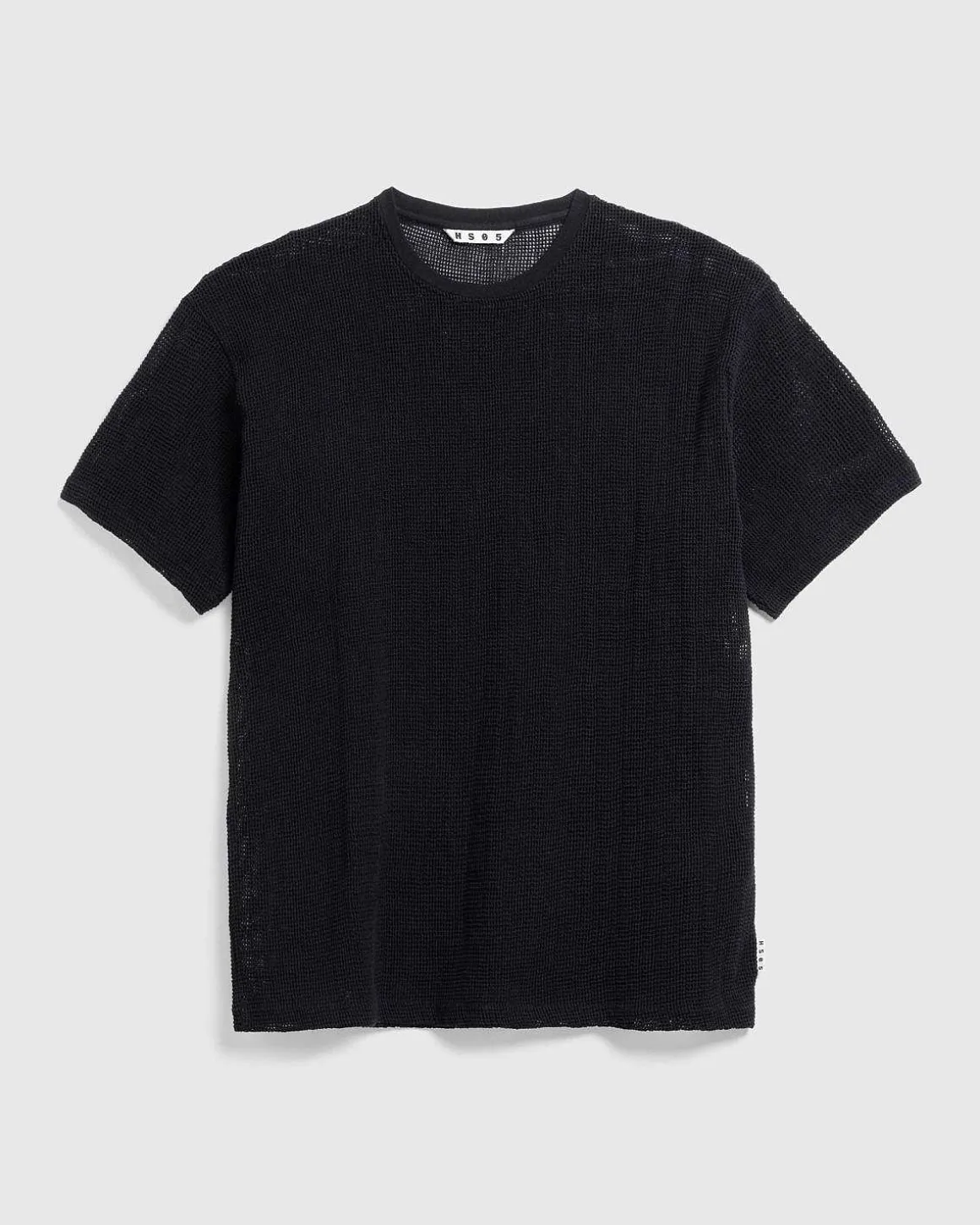 Pigmentfarvet Mesh T-Shirt Sort
