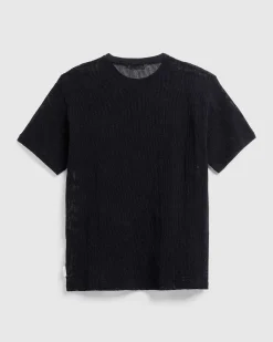 Pigmentfarvet Mesh T-Shirt Sort
