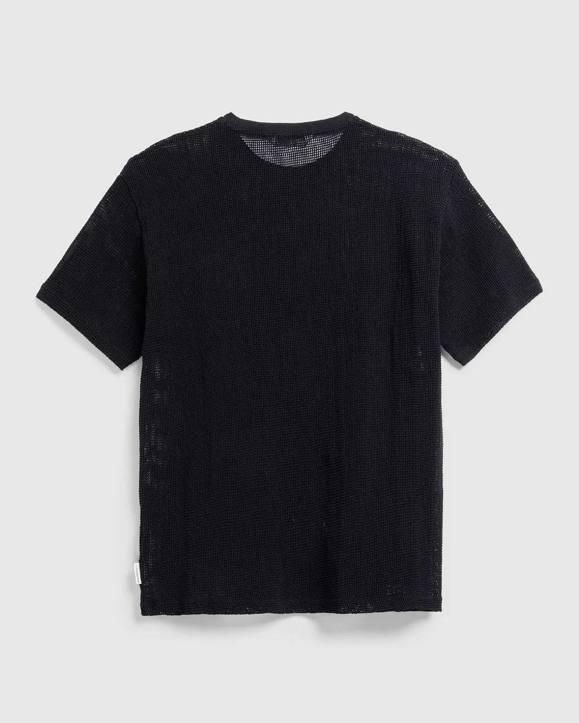 Pigmentfarvet Mesh T-Shirt Sort