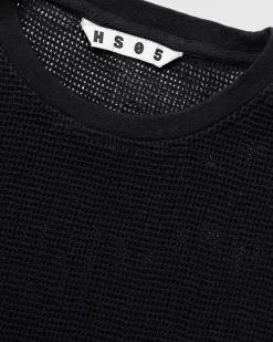 Pigmentfarvet Mesh T-Shirt Sort