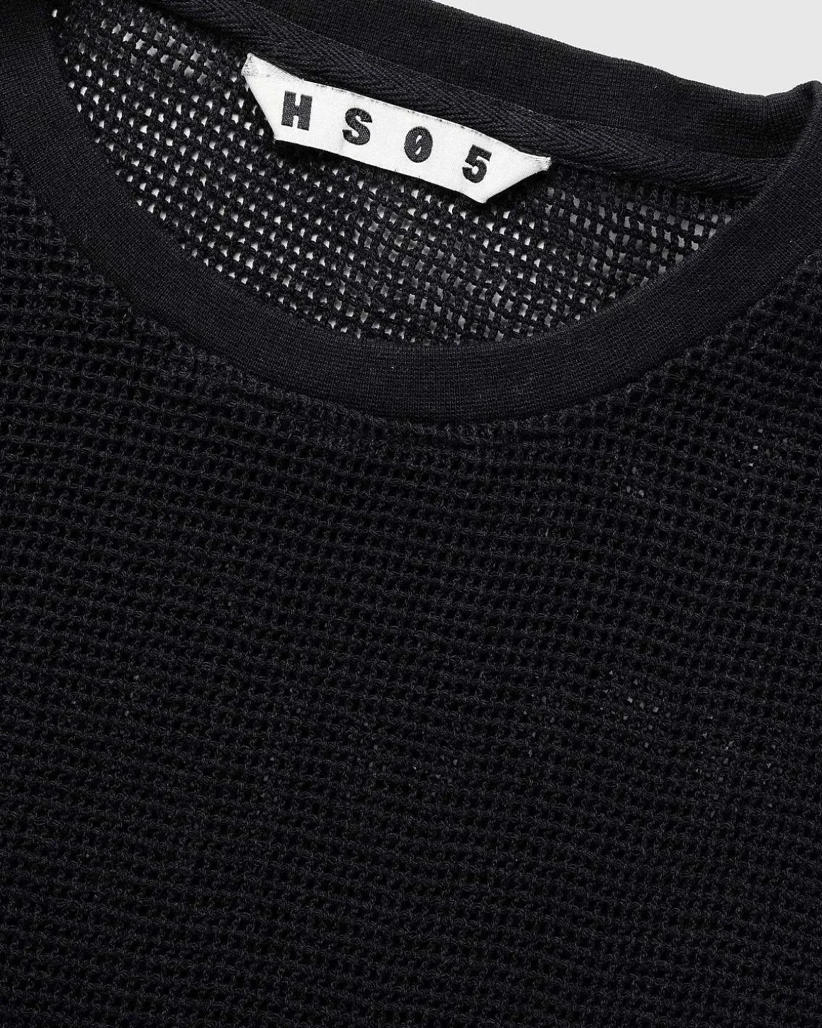 Pigmentfarvet Mesh T-Shirt Sort