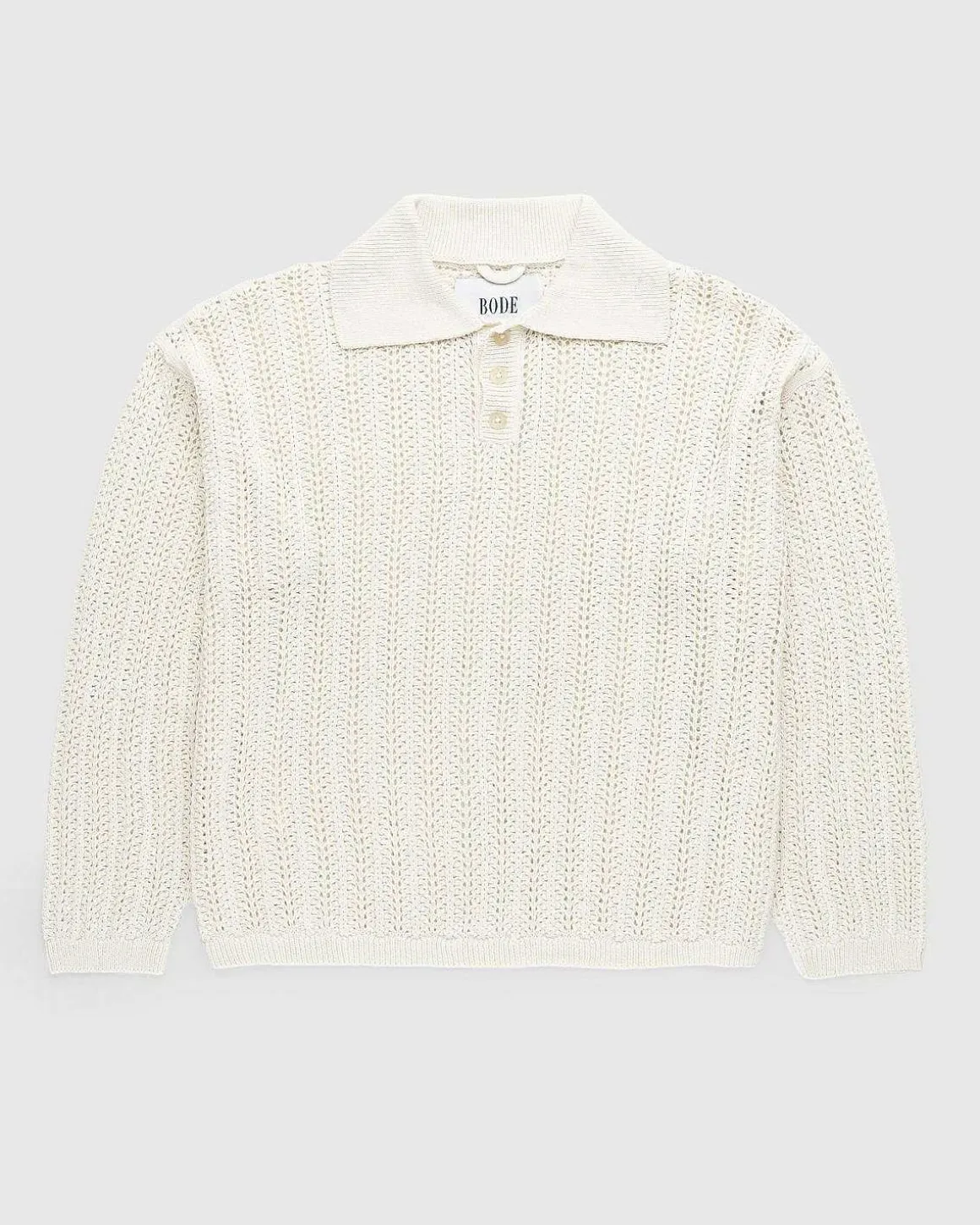 Pointelle Polo Langaermet Creme