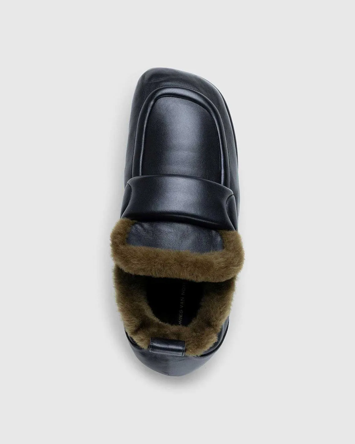 Polstret Imiteret Pels Loafers Sort