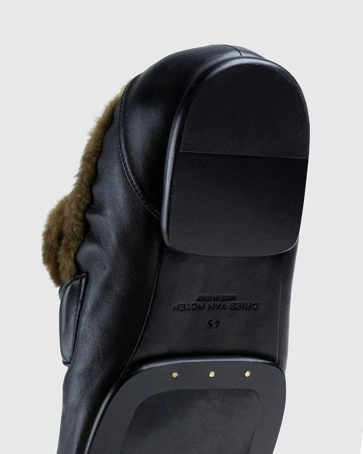 Polstret Imiteret Pels Loafers Sort