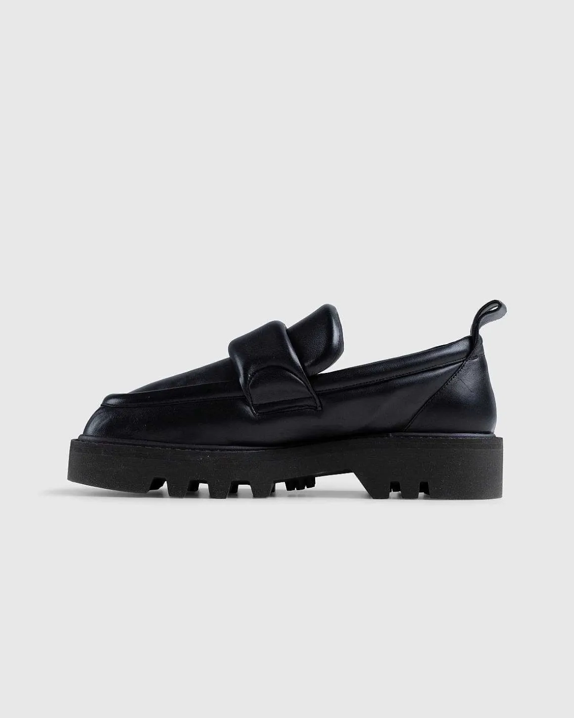 Polstret Laeder Loafers Sort