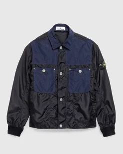 Polyester Tela Let Jakke Marinebla