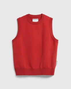 Poly Knit Sweater Vest Ruby Red