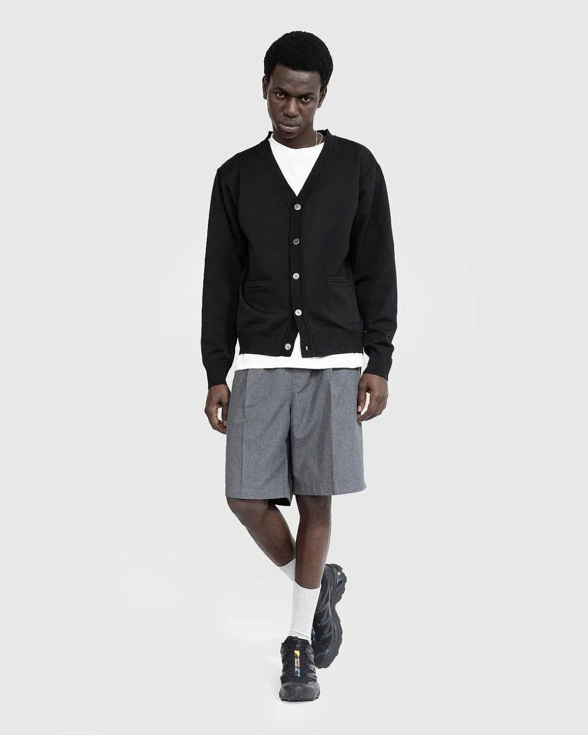 Poly Strik Cardigan Sort