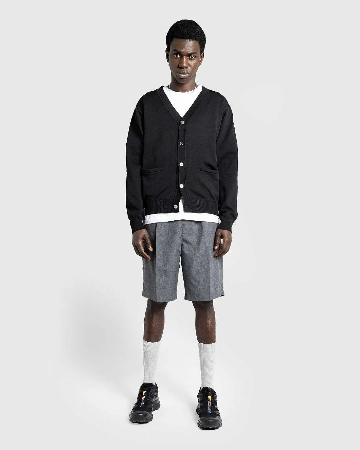 Poly Strik Cardigan Sort
