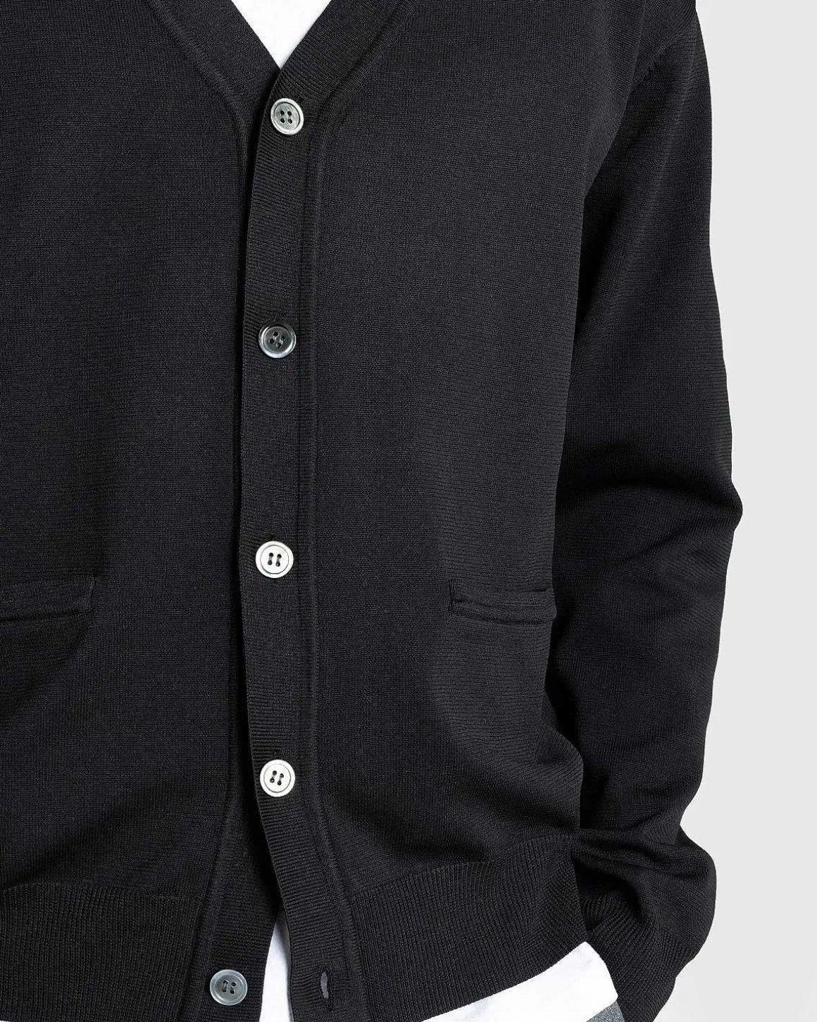 Poly Strik Cardigan Sort