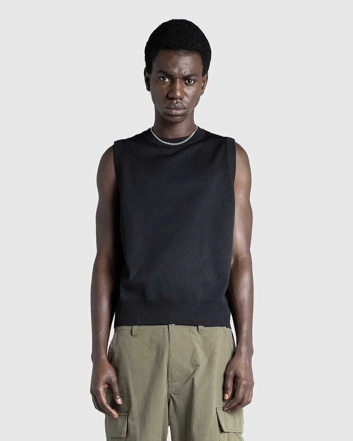 Poly Strik Sweater Vest Sort